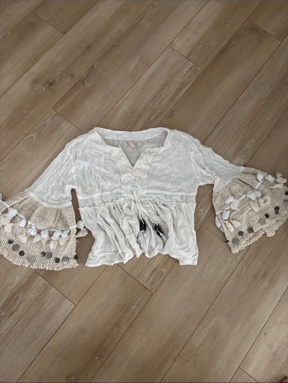 Raga Ruffle Gypsy Blouse Size Small